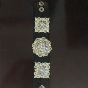 Black rhinestone bracelet/cuff